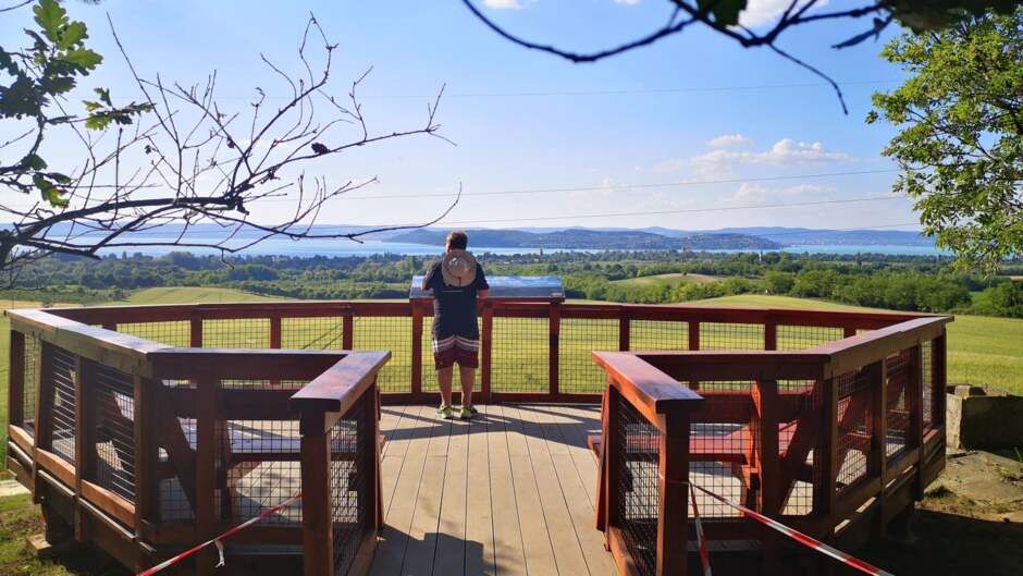 Balatoni kilátók, déli part, Molyhos tölgy kilátó terasz, Szántód, erdő