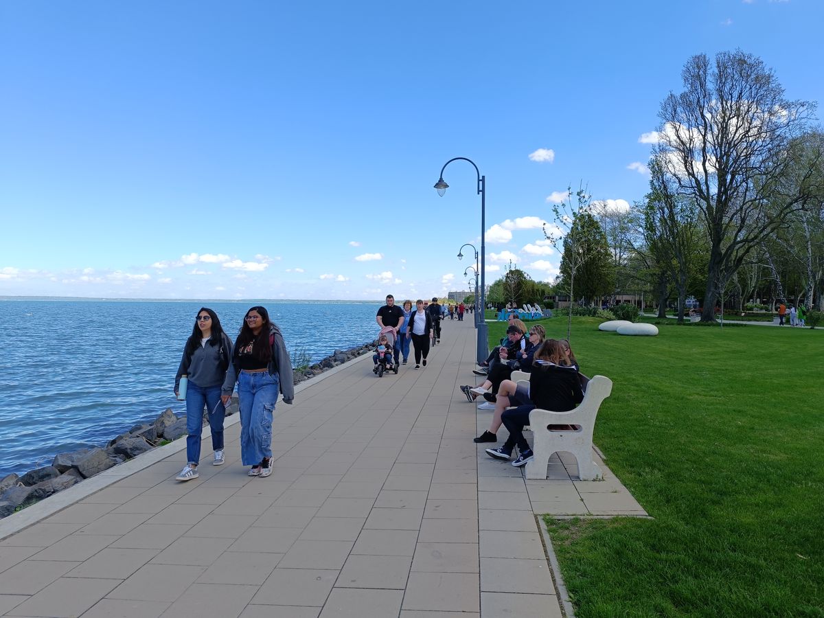 Időjárás, tavasz, Balaton, Siófok, kikötő