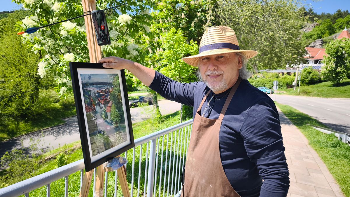 Pető Csaba élőben festi meg a Tettye tájait.