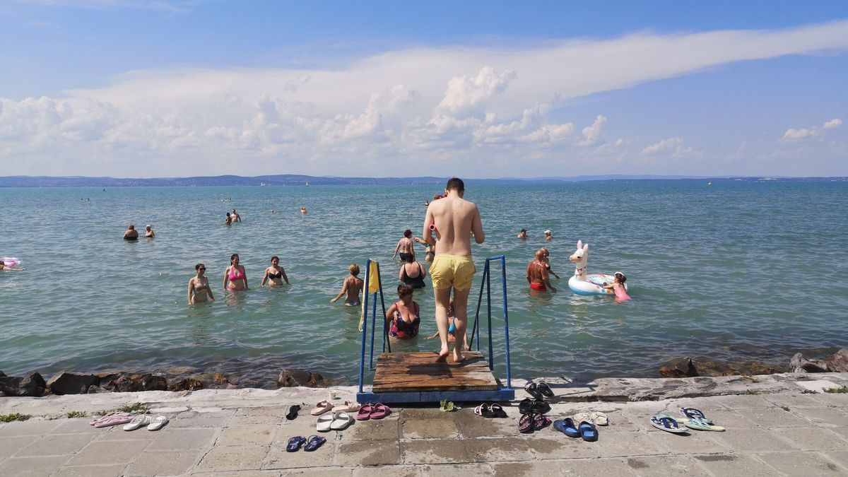 stand, szabadstrand, kánikula