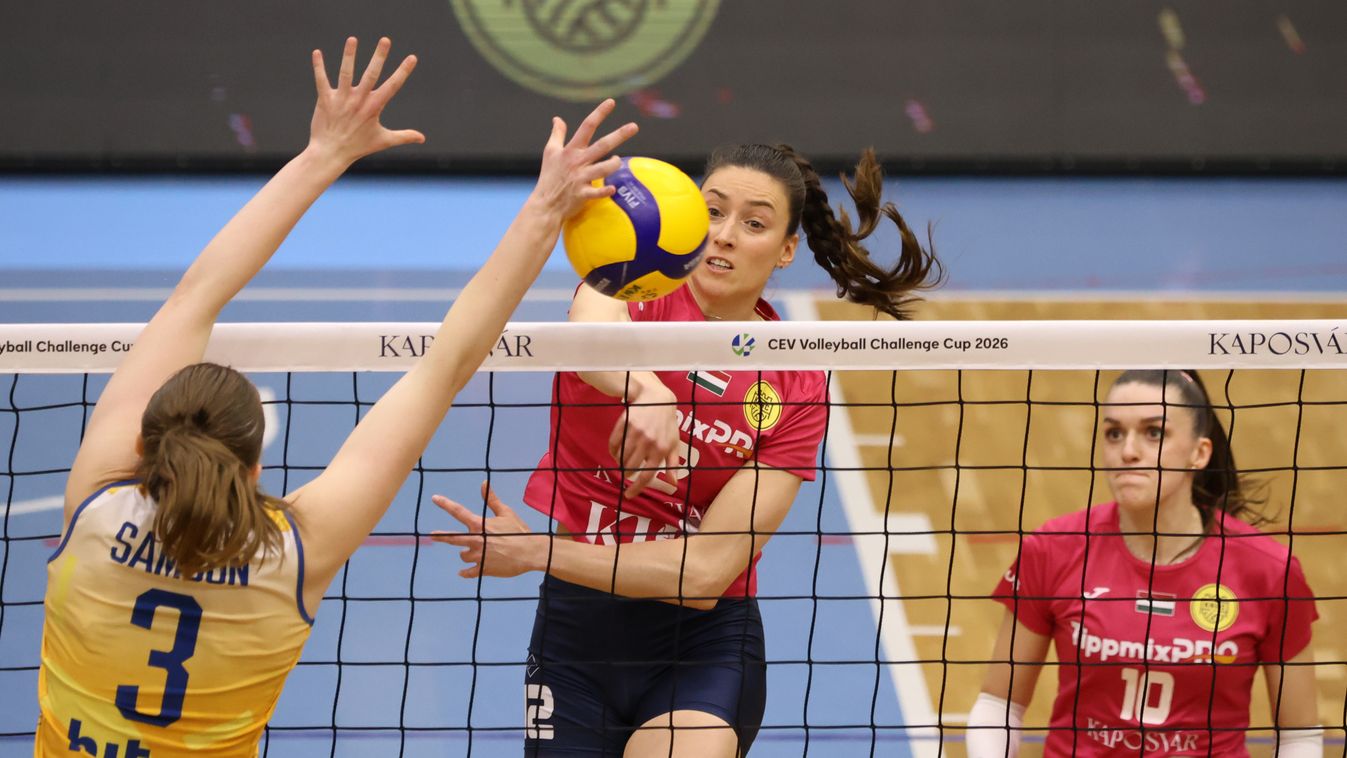 Fantasztikus kaposvári győzelem női röplabdában, a Challenge Kupa elődöntőjének kapujában a KHG KNRC Kép