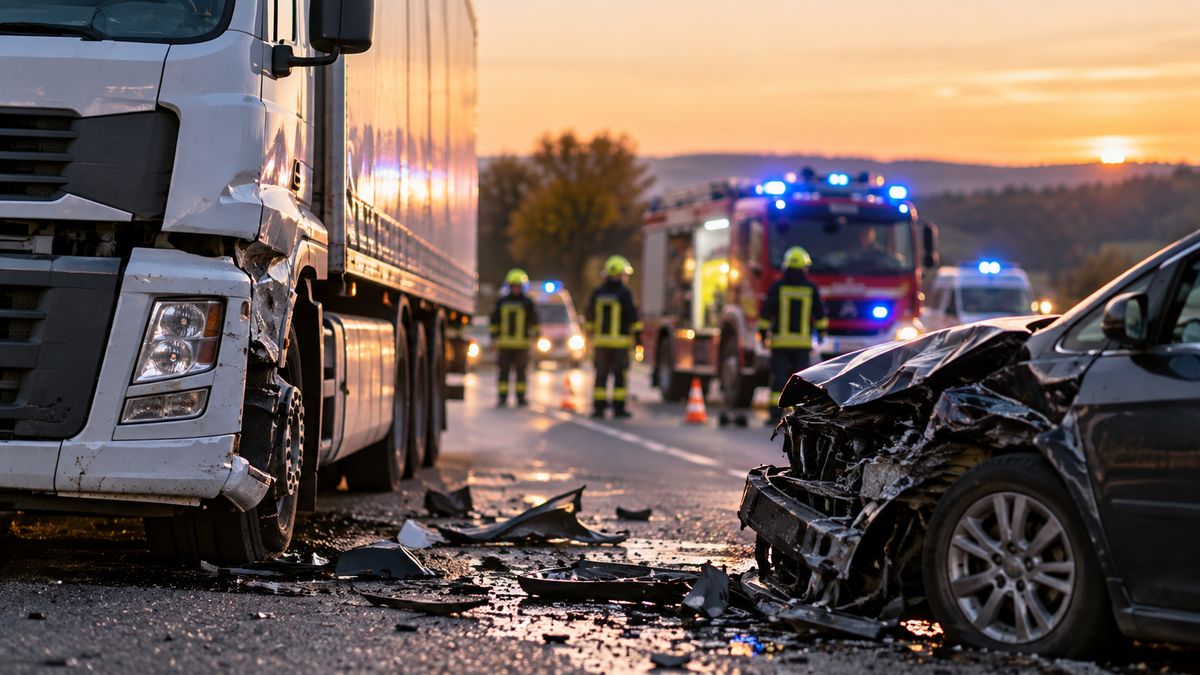 Durva baleset a 67-es úton: kamion és személyautó ütközött