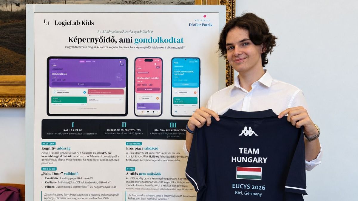 Egész Európa egy balatonboglári tinédzserre figyel – Patrik a nemzetközi tudósversenyen mutatja be fejlesztését