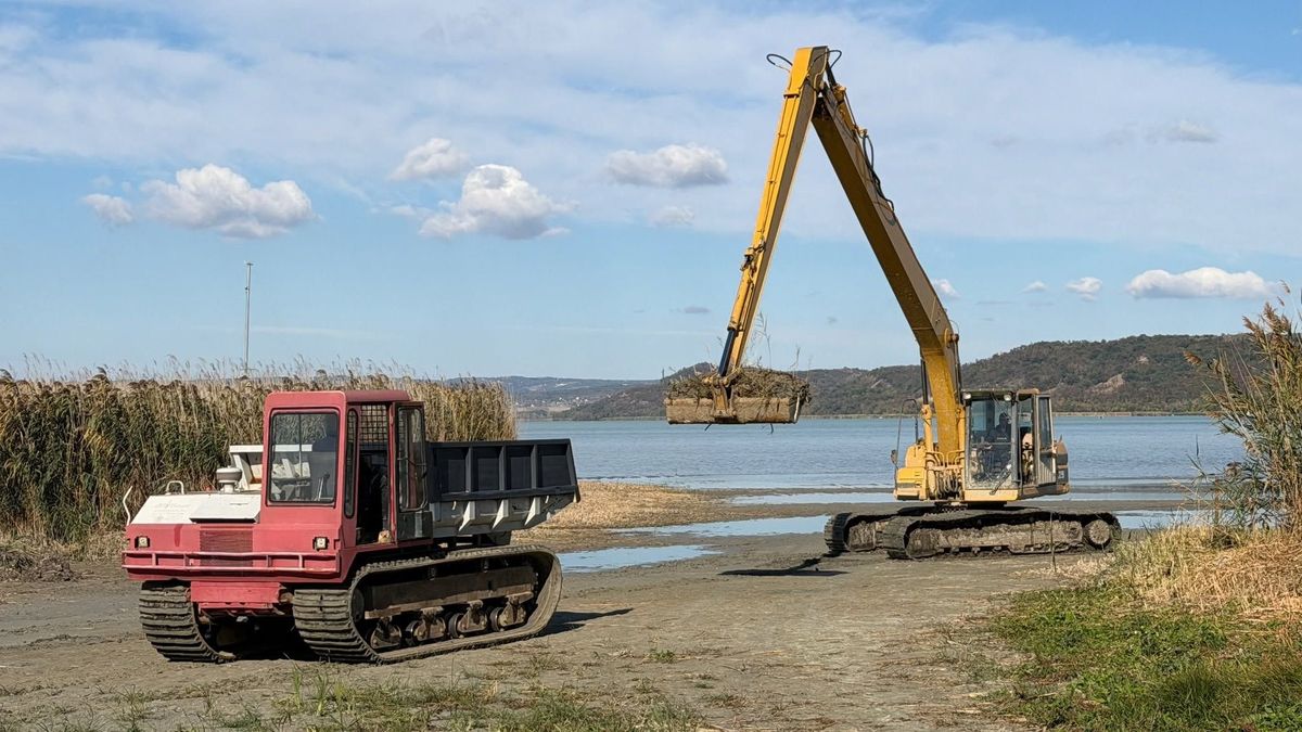 Lánctalpas gépek lepték el a Balaton medrét, nagy változás jön Szántódon